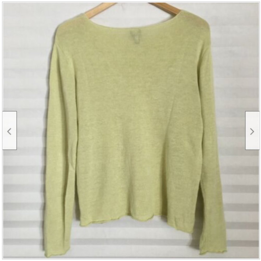 Eileen Fisher 100% Linen Long Sleeve Sweater Top - Picture 2 of 8